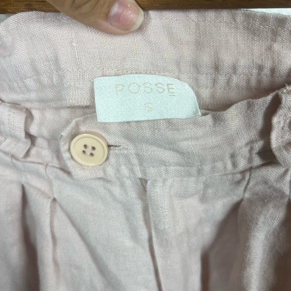 Posse Pierre Pleated 100% Linen Shorts Sz Small - Picture 7 of 9